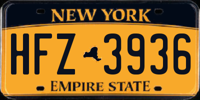 NY license plate HFZ3936