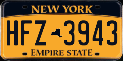 NY license plate HFZ3943