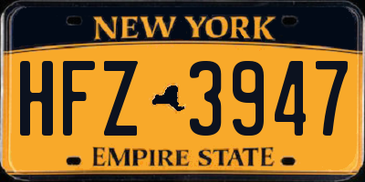 NY license plate HFZ3947