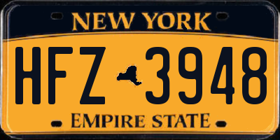 NY license plate HFZ3948