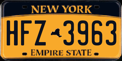 NY license plate HFZ3963