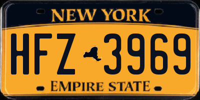 NY license plate HFZ3969