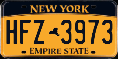 NY license plate HFZ3973