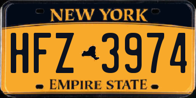 NY license plate HFZ3974