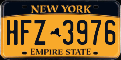 NY license plate HFZ3976