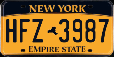 NY license plate HFZ3987