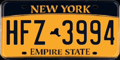 NY license plate HFZ3994