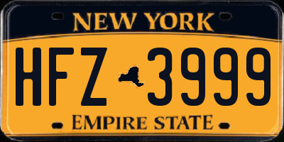 NY license plate HFZ3999