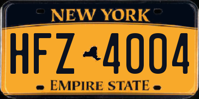 NY license plate HFZ4004