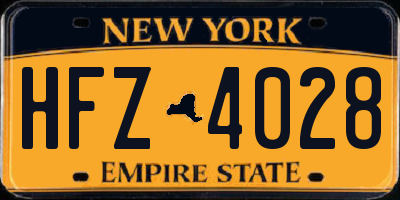 NY license plate HFZ4028