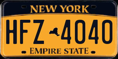 NY license plate HFZ4040