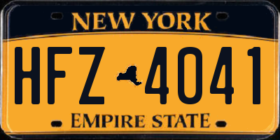 NY license plate HFZ4041