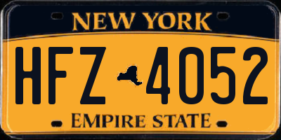 NY license plate HFZ4052