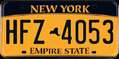 NY license plate HFZ4053