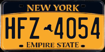 NY license plate HFZ4054