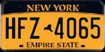 NY license plate HFZ4065
