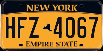 NY license plate HFZ4067