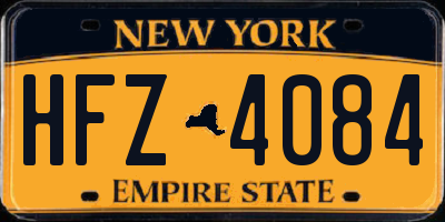 NY license plate HFZ4084