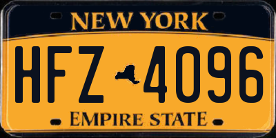 NY license plate HFZ4096