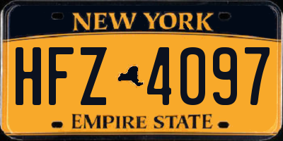NY license plate HFZ4097