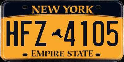 NY license plate HFZ4105