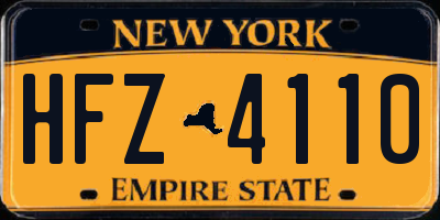 NY license plate HFZ4110