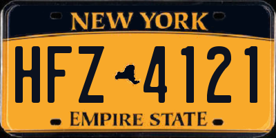 NY license plate HFZ4121