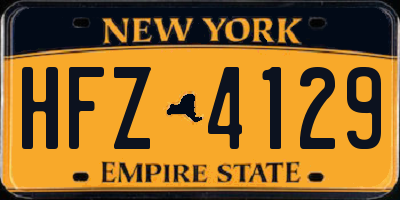 NY license plate HFZ4129