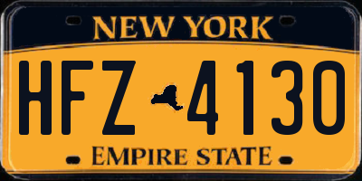 NY license plate HFZ4130
