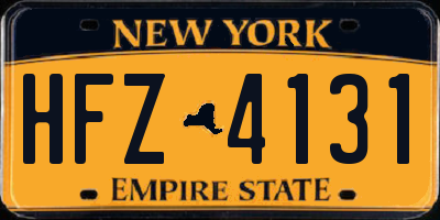 NY license plate HFZ4131
