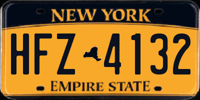NY license plate HFZ4132