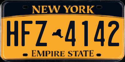 NY license plate HFZ4142