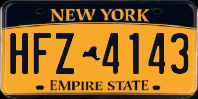 NY license plate HFZ4143