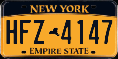 NY license plate HFZ4147