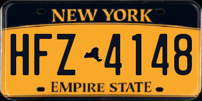NY license plate HFZ4148