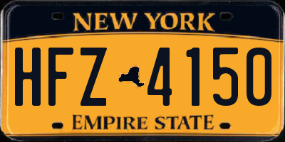 NY license plate HFZ4150