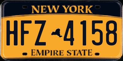 NY license plate HFZ4158