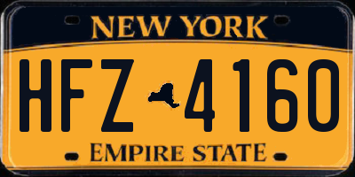 NY license plate HFZ4160