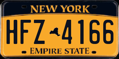NY license plate HFZ4166