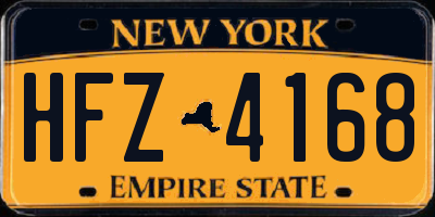 NY license plate HFZ4168
