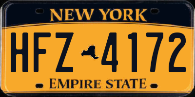 NY license plate HFZ4172