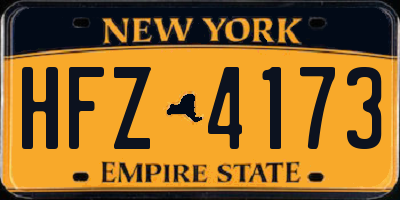 NY license plate HFZ4173