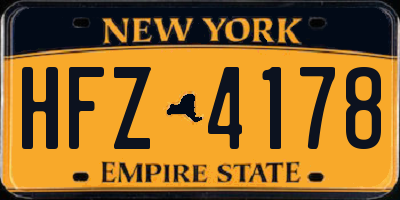 NY license plate HFZ4178