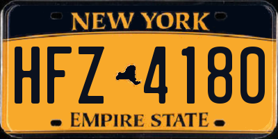 NY license plate HFZ4180
