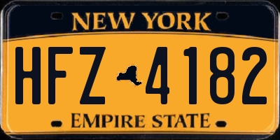 NY license plate HFZ4182