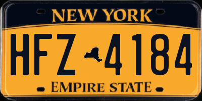 NY license plate HFZ4184