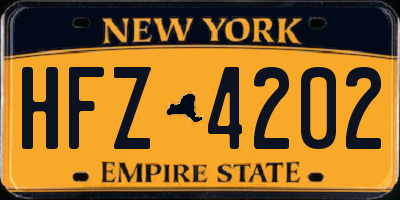NY license plate HFZ4202