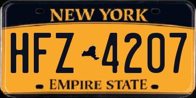 NY license plate HFZ4207