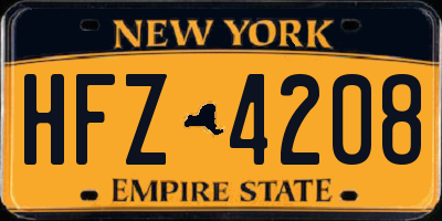 NY license plate HFZ4208
