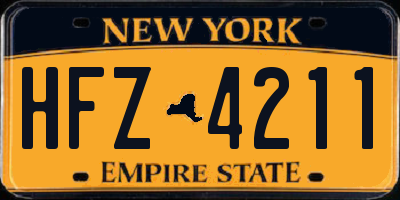 NY license plate HFZ4211
